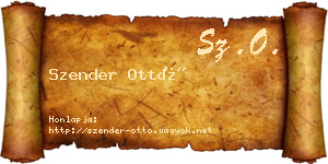 Szender Ottó névjegykártya